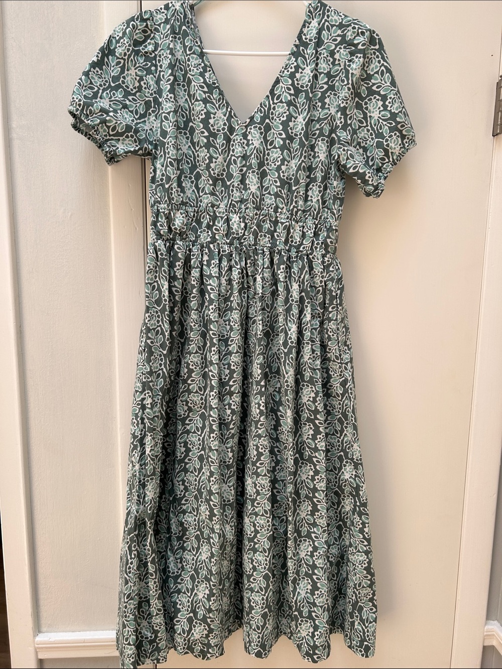 J. Crew Factory Sage Green Floral Midi Dress